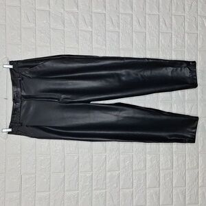 ZARA Black Faux Leather Balloon Barrel Leg Pants